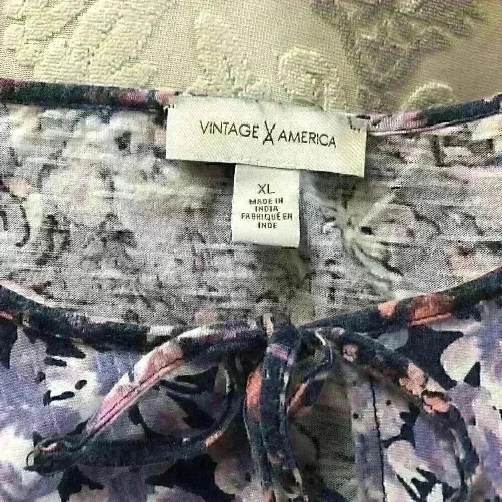 Vintage America Emerson Boho Floral Flowy Cottagecore Hippie Purple - Picture 4 of 11